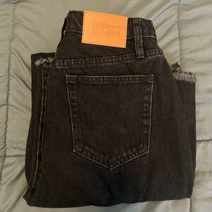 Princess Polly Carey Denim Jeans Black Size 6 NWT